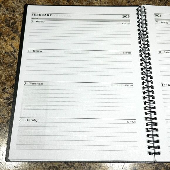 2025 Planner Weekly Schedule Monthly Calendars Premium Dated Black - Picture 3 of 9